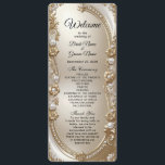Golden Ornate Frame with Pearls Wedding Program Programme<br><div class="desc">Beautiful Golden Ornate Frame with Pearls Wedding Program</div>