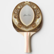 Golden Ornate Ping Pong Paddle