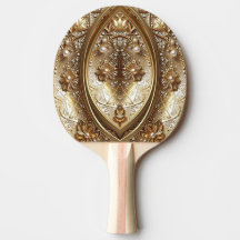 Golden Ornate Ping Pong Paddle