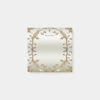Golden Ornate Post it Notes