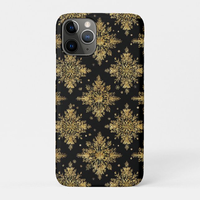 Golden Ornate Snowflake Pattern Case-Mate iPhone Case (Back)