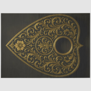 Golden Ornate Spirit Board Planchette Design Tissue Paper