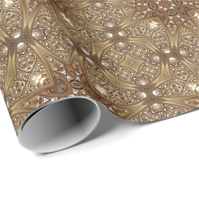 Golden Ornate Wrapping Paper (Roll Corner)