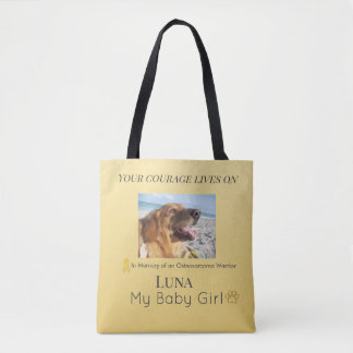 Golden Osteosarcoma Pet Memorial - Warm Tribute Tote Bag