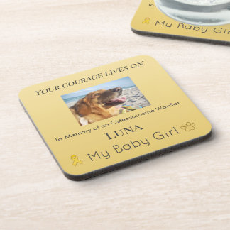 Golden Osteosarcoma Pet Memory Tribute Coaster