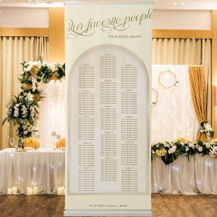 Golden Our Favourite People Wedding Seating Chart Retractable Banner