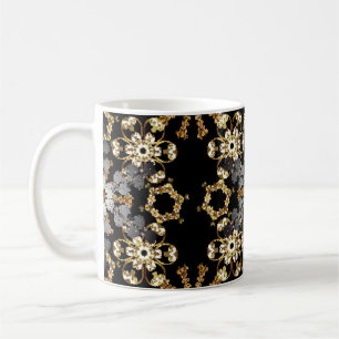 Golden outline floral decor. Eastern style element Coffee Mug