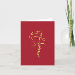 Golden Outline Santa's Back Christmas Card        