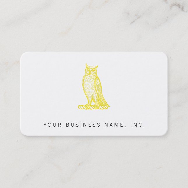 Golden Owl Crest Letterpress Style Business Card (Front)