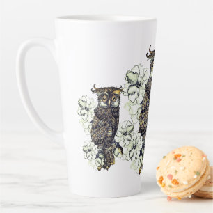 Golden Owl Green Orchids Latte Mug