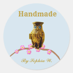 Golden Owl Handmade Sticker