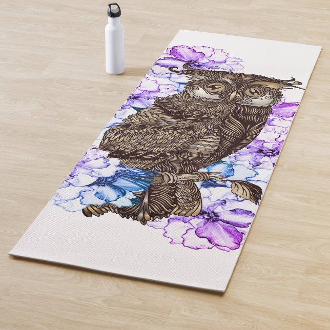 Golden Owl Purple Orchid Yoga Mat (In Situ)