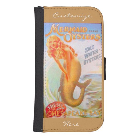 golden oyster mermaids wallet case