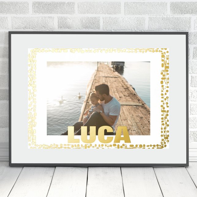 GOLDEN PAINT DROPS Modern Bold EDITABLE TEXT PHOTO Foil Prints (Creator Uploaded)