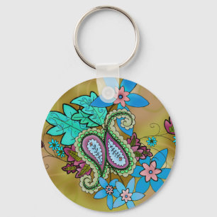 Golden Paisley keychain