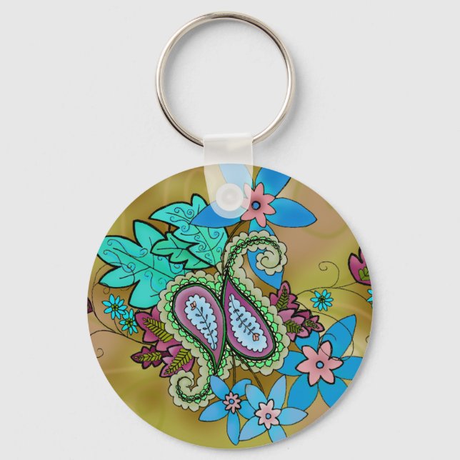 Golden Paisley keychain (Front)