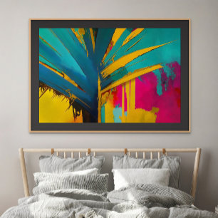 Golden Palm – Abstract Tropical Energy Poster
