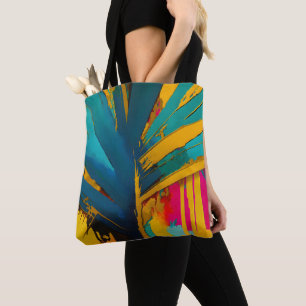 Golden Palm – Abstract Tropical Energy Tote Bag