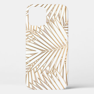 Golden palm leaves: art deco. iPhone 12 case