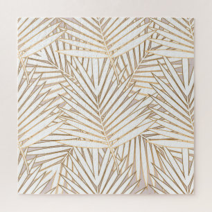 Golden palm leaves: art deco. jigsaw puzzle