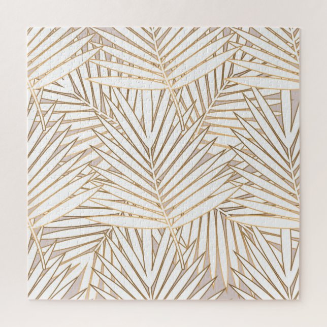 Golden palm leaves: art deco. jigsaw puzzle (Vertical)