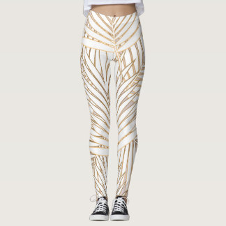 Golden palm leaves: art deco. leggings