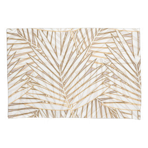 Golden palm leaves: art deco. pillowcase