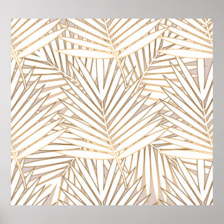 Golden palm leaves: art deco. poster