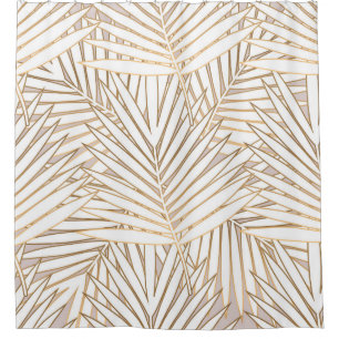 Golden palm leaves: art deco. shower curtain