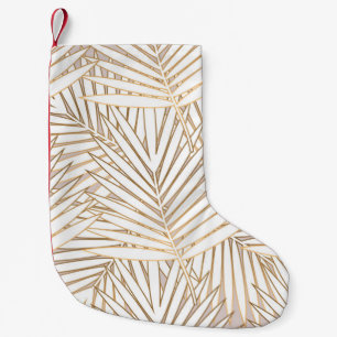 Golden palm leaves: art deco. small christmas stocking