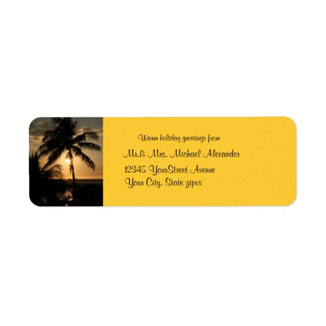Golden Palm Tree Sunset Holiday (Front)