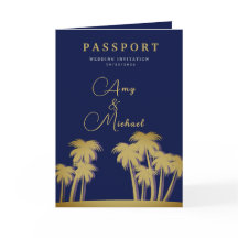Golden Palms Midnight Oasis Passport Invitation