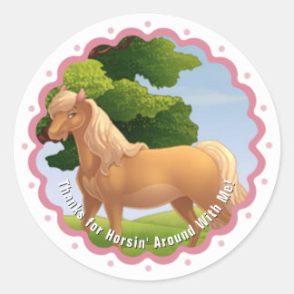 Golden Palomino Pony Classic Round Sticker