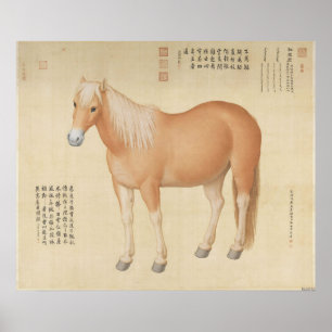 Golden Palomino Steed - Vintage Chinese Art Poster
