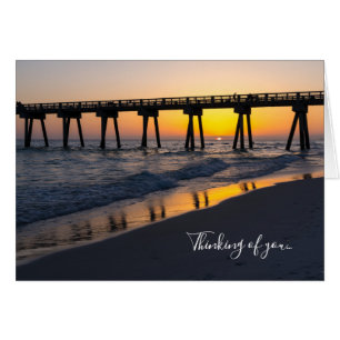 Golden Panama City Beach Sunset Reflections Card