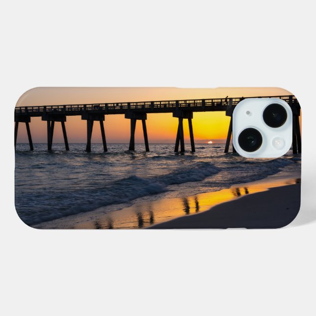 Golden Panama City Beach Sunset Reflections Case-Mate iPhone Case (Back (Horizontal))