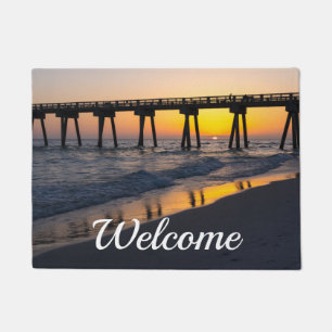 Golden Panama City Beach Sunset Reflections Doorma Doormat