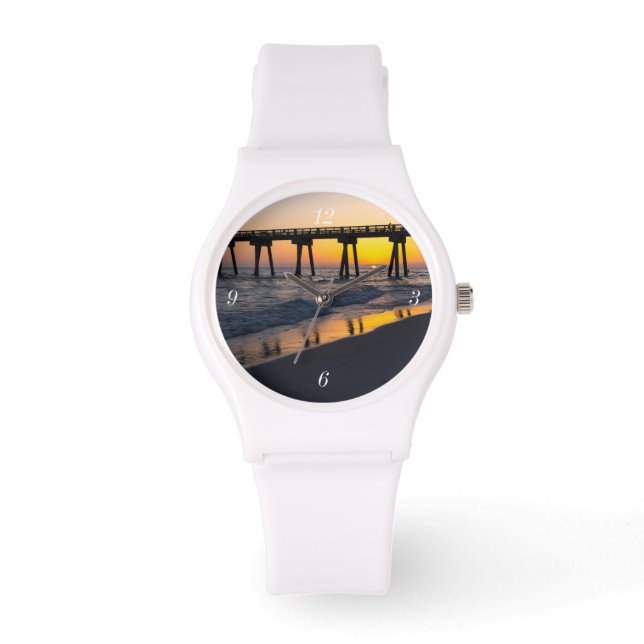 Golden Panama City Beach Sunset Reflections Watch (Front)