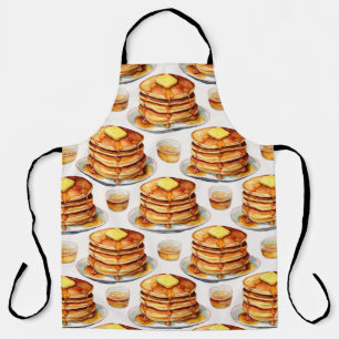 Golden Pancake Morning Watercolor Syrup and Butter Apron