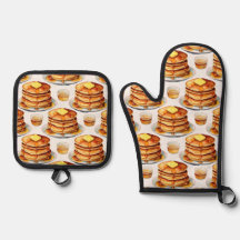 Golden Pancake Morning Watercolor Syrup and Butter