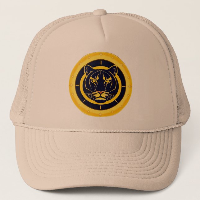 Golden Panther Emblem Trucker Hat (Front)
