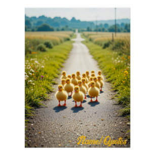 Golden Parade – Ducklings on a Country Lane Poster