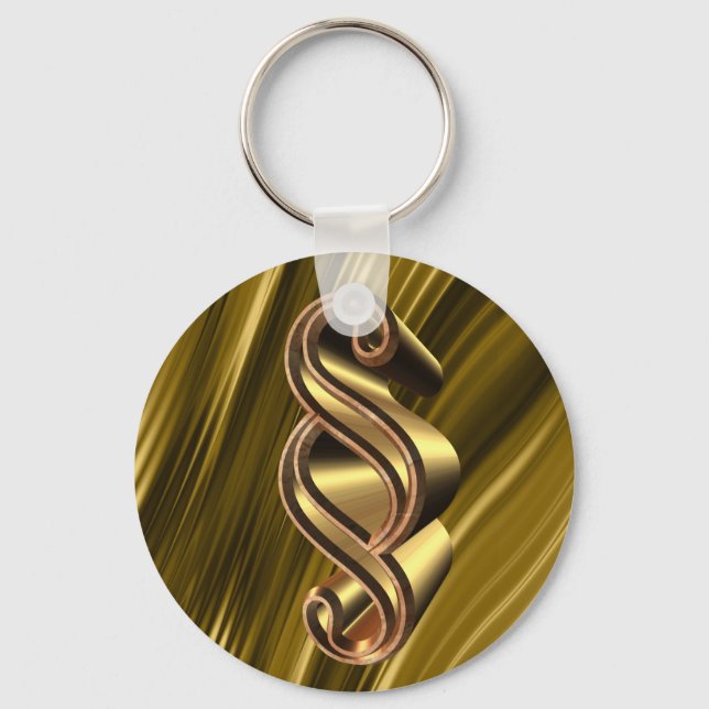 Golden paragraph symbol key ring (Front)