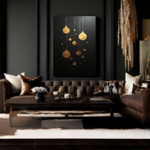 Golden Particles Dance Canvas Print