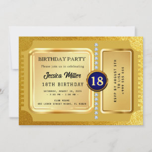 Golden Party Ticket Invitation