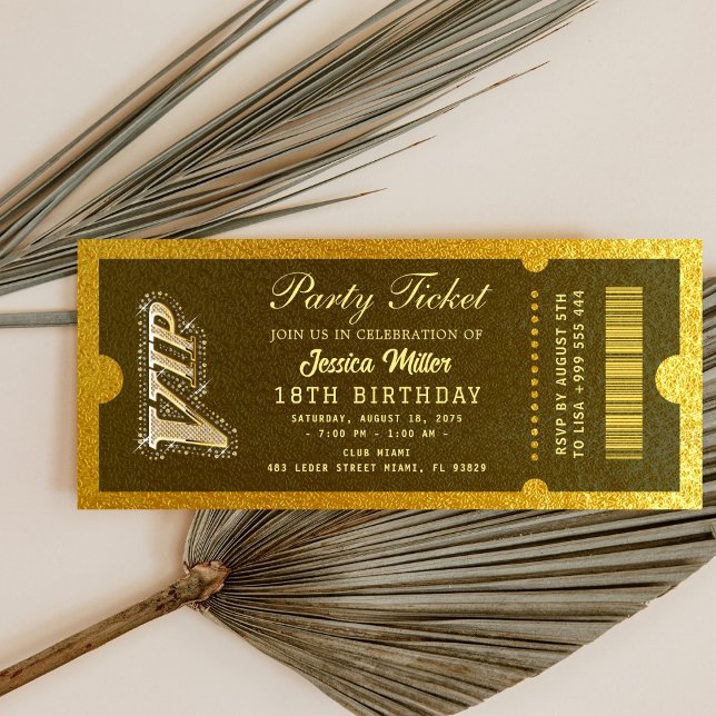 Golden Party Ticket Invitation (Creator Uploaded)