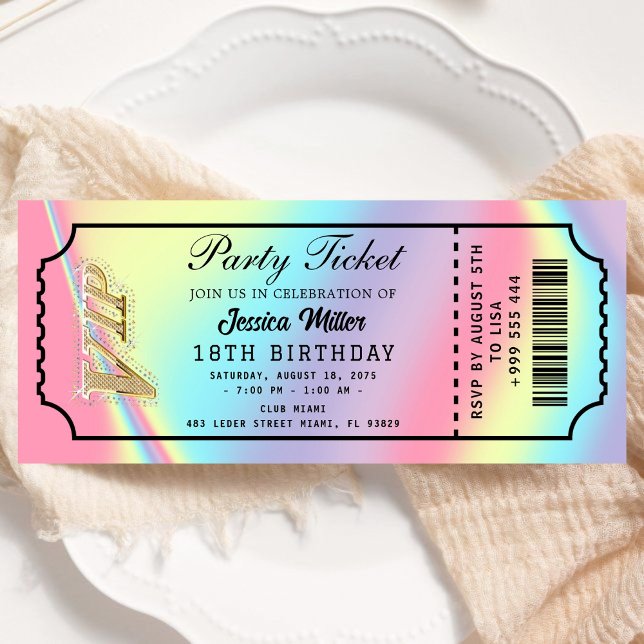 Golden Party Ticket Invitation (Creator Uploaded)