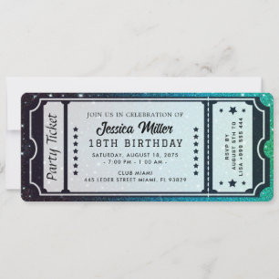 Golden Party Ticket Invitation
