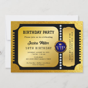 Golden Party Ticket Invitation