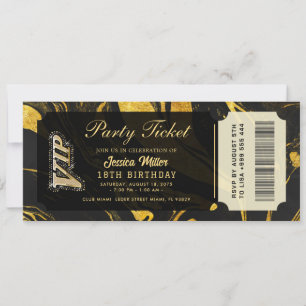 golden party ticket invitations